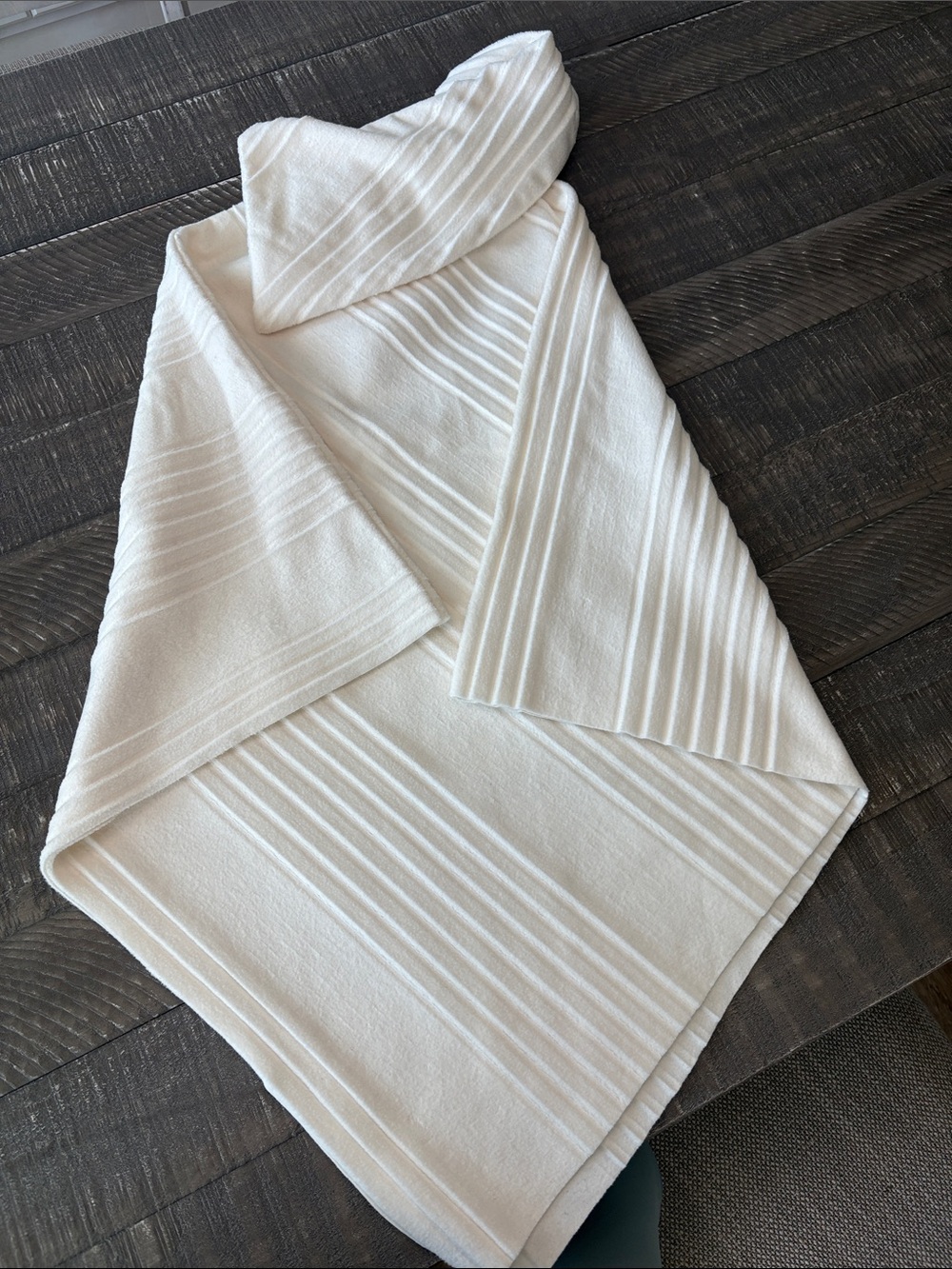 Le Moda Cream Ribbed Funnel Neck Pullover - Picture 2 of 4